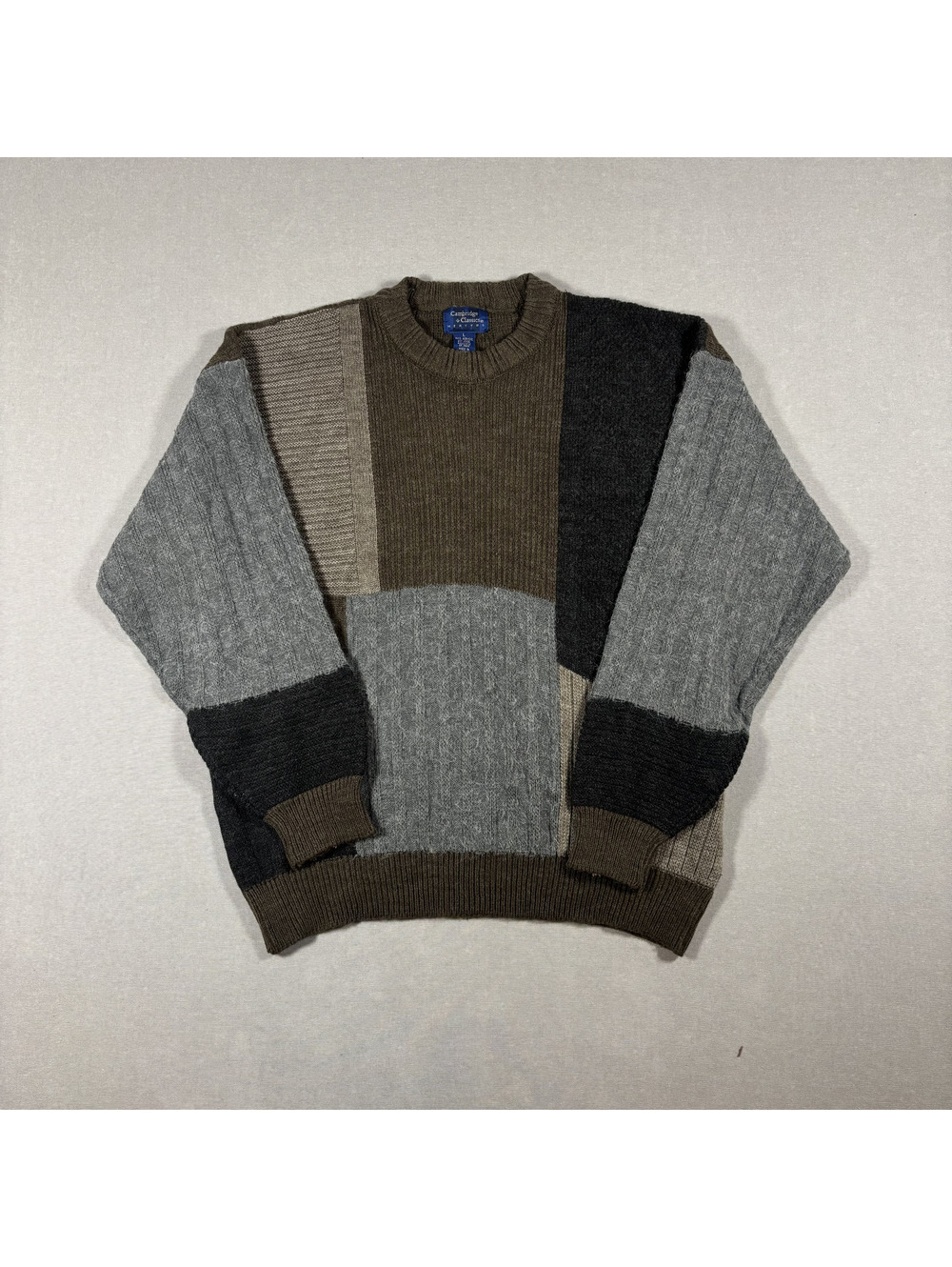 Vintage 90s Cambridge Classics Colorblock Sweater L
